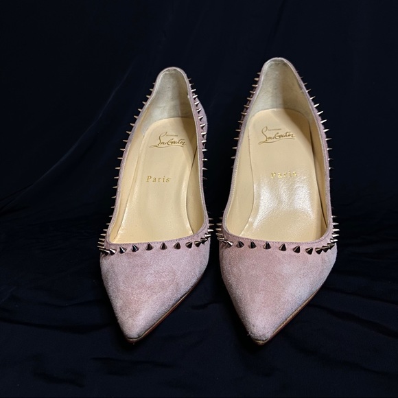 - Christian Louboutin Anjalina 85 Velours Spike Pointed Toe Pumps - Pink B… - Picture 4 of 16